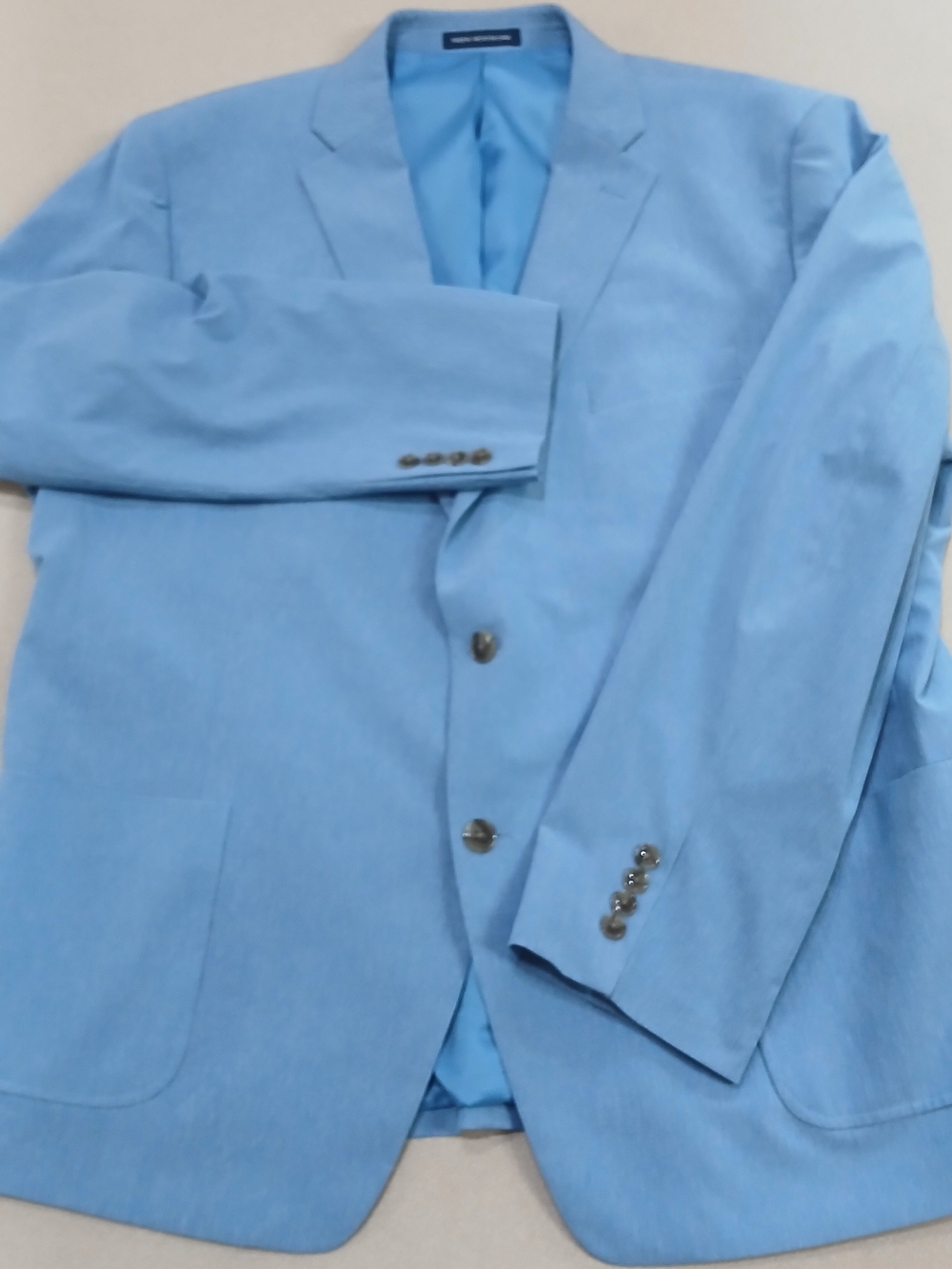 Lands' End Light Blue Men's Two-Button Blazer 48R